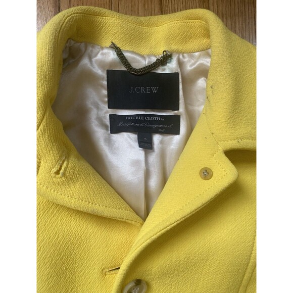 J. Crew Double Cloth Manifattura di Carmignano Italian Wool Coat 4 Yellow READ - Picture 4 of 13